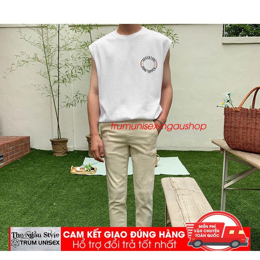 Áo thun TANKTOP nam tay lỡ unisex form rộng overtee VÒNG TRÒN chất vải cotton xịn Trumunisex aothununisex