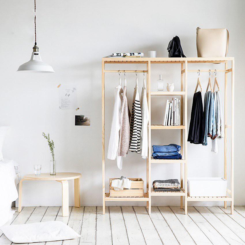 Kệ Treo Quần Aó Tripple Hanger 3 Buồng Gỗ Thông NHập Khẩu