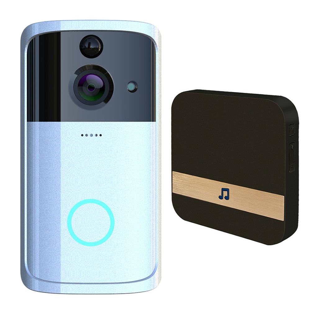Milageto Bạc Video Không Dây Chuông Cửa Dây Không Nhìn Xuyên Đêm Camera Chuông Hoa Kỳ-Cắm