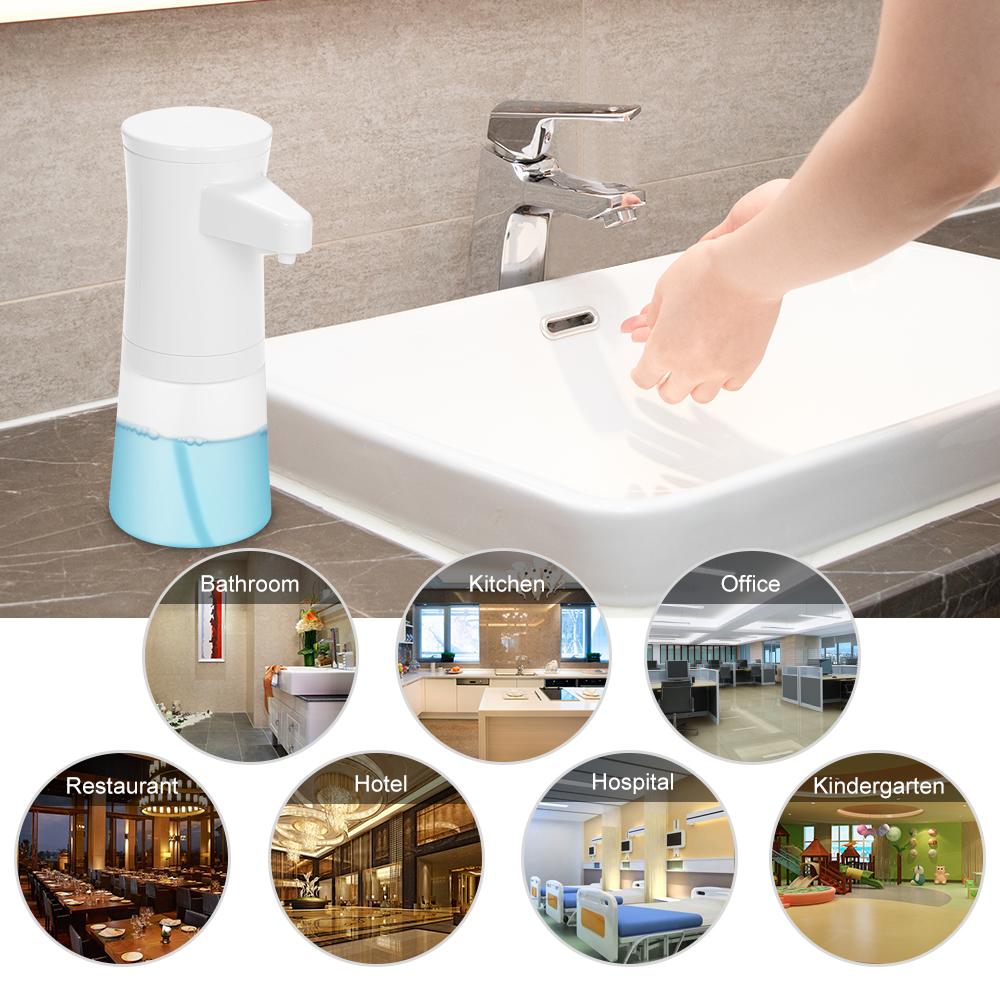 350ML Automatic Foaming Soap Dispenser Infrared Motion Sensor Hands Free Touchless Liquid Shampoo Shower Gel Soap Foam Pump for Kitchen Bathroom