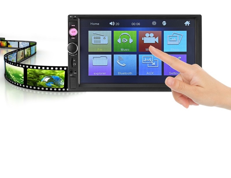 Màn Hình Cảm Ứng 720P 7Inc Nghe Nhạc, Xem Phim Trên Ô Tô 7010B Tặng Camera Lùi Cao Cấp