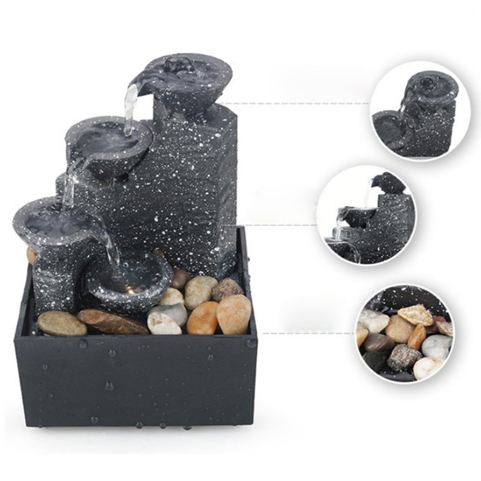 2xWaterfall Scene Tabletop Feng Shui Meditation Waterfall Fountain Decor