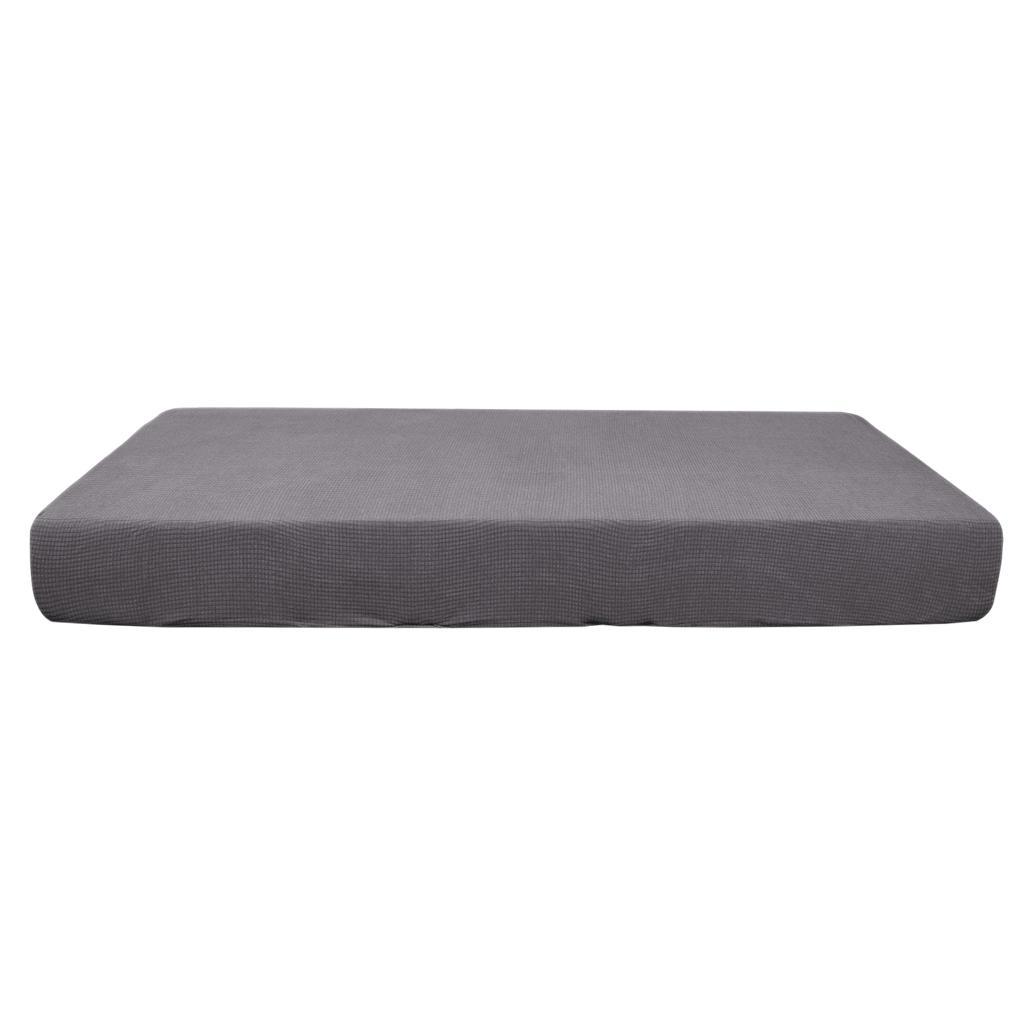 2X Sofa Futon Seat Cushion Pad Cover for Garden Bench Chairs Light Grey-Size M
