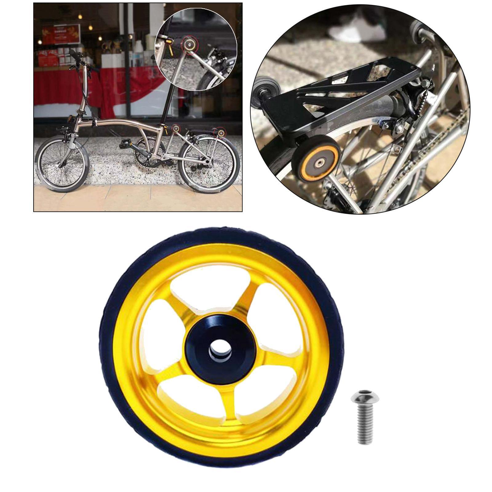 2-6pack Easy Wheel for Folding Bike EZ Wheels Wheel Easywheel Golden