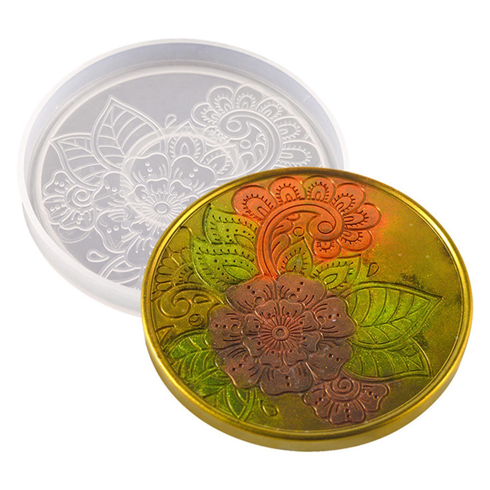 2 Pack Resin Coaster Molds, Resin Casting Round Geode Coaster Silicone Molds for Epoxy Resin