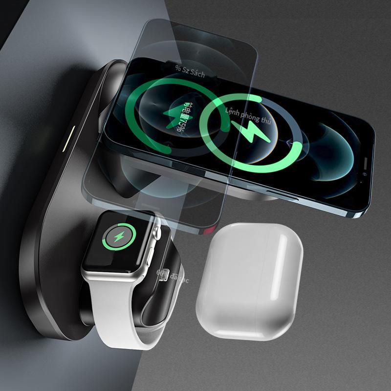 Đảm bảo chất lượng sạc không dây dọc đa năng ba trong một phù hợp với tai nghe Apple watch điện thoại di động sạc nhanh không dây