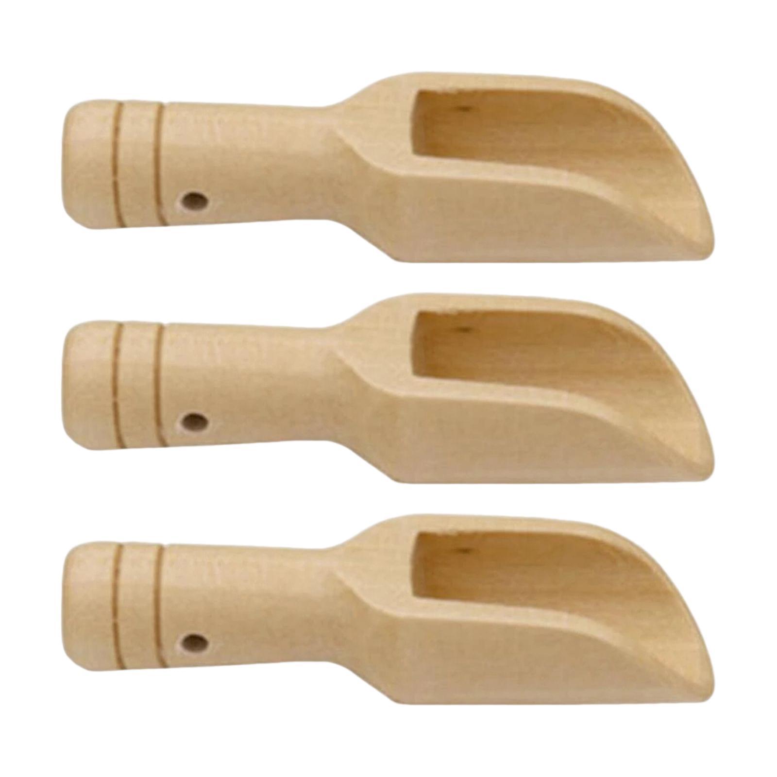 3 Pieces Mini Wooden Spoon Mini Shovel Mini Bath Salt Spoon for Coffee