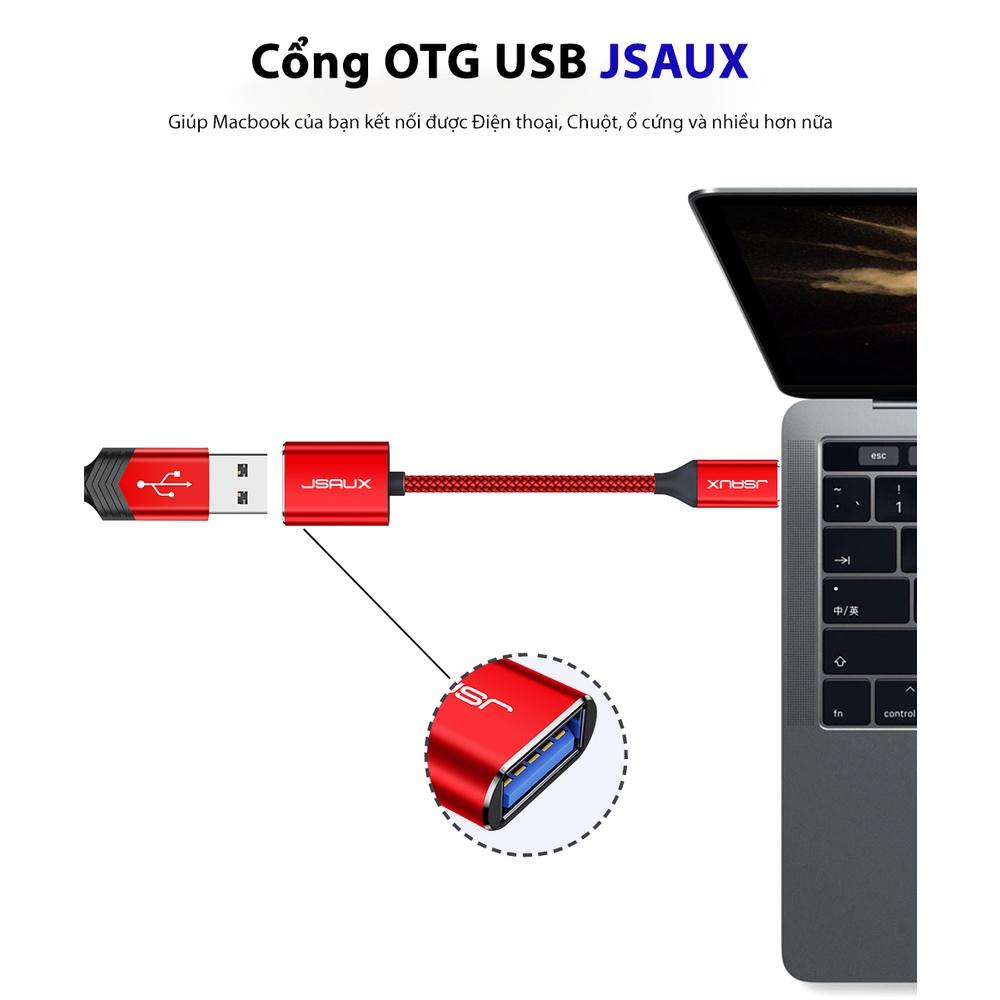 Cáp Chuyển Đổi Type C Sang Usb 3.0 Cao Cấp CD0019 JSAUX - Cho Điện Macbook, Điện thoại Samsung, Oppo, Huewei...Cáp OTG - Hàng chính hãng