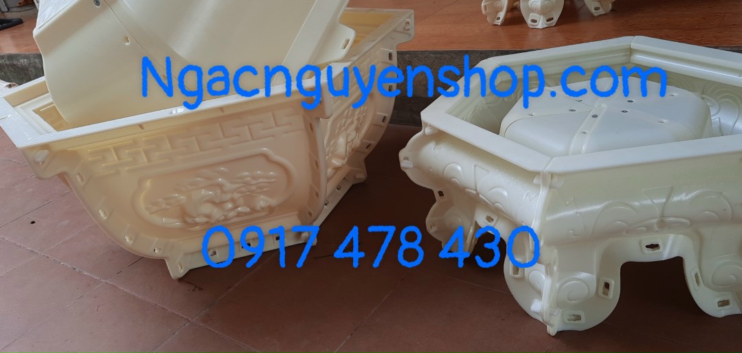 Khuôn đúc chậu cảnh lục giác rộng 75 cao 39 kèm chân cao 25