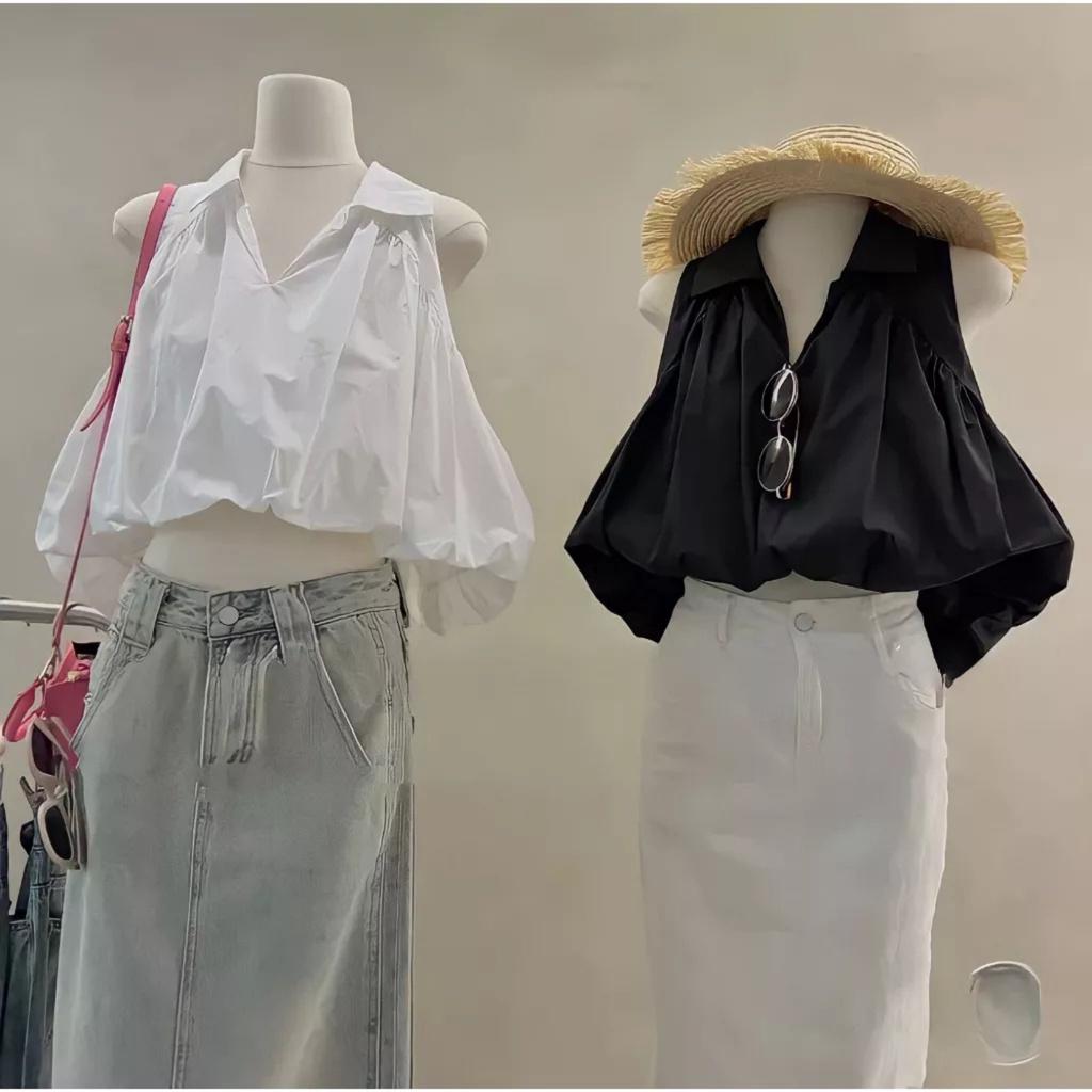Áo Sơ Mi Sát Nách Nữ Dáng Bom Bo Chun