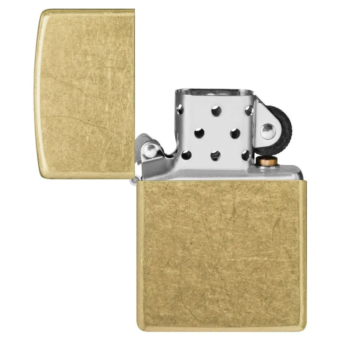 Bật lửa Zippo Classic Street Brass - Dòng Đồng Vàng Bụi Cổ Điển Chính Hãng Mỹ, Chống Trầy Xước, Chống Gió Cao Cấp