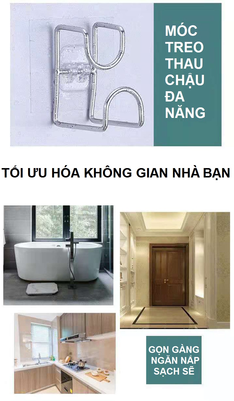 Móc Treo Thau Chậu Đa Năng Siêu Tiện Lợi - Hàng Chính Hãng