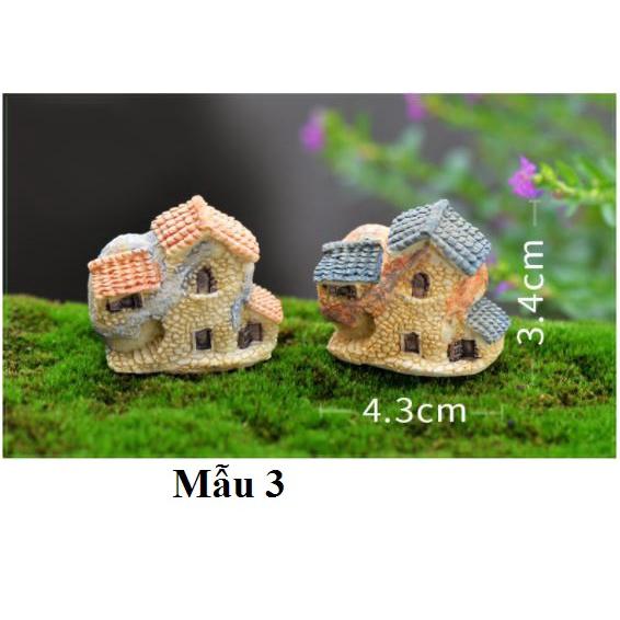 Mô hình tiểu cảnh ️ Mô hình ngôi nhà gạch nông thôn trang trí tiểu cảnh, sen đá, sân vườn, terrarium