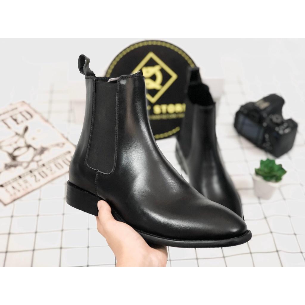 (Bảo hành 1 tháng) Giày Chelsea boot nam da bò đế phíp gỗ sang trọng - Duky Store