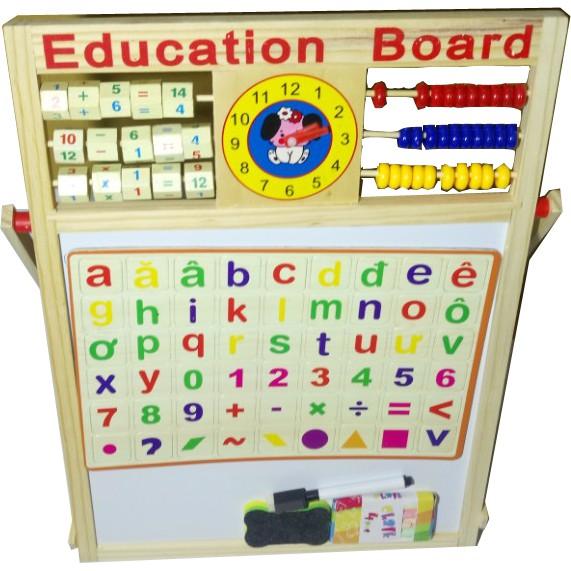 Bảng gỗ nam châm 2 mặt chữ và số - Education Board