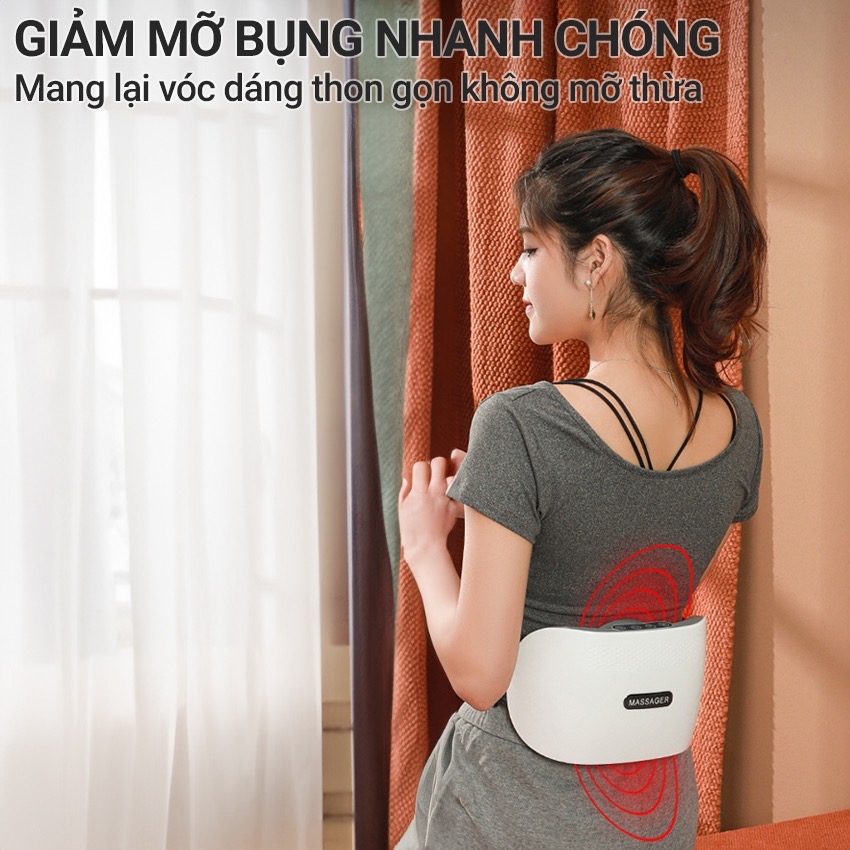 Đai Massage Bụng Bi Xoay Kết Hợp Đèn Hồng Ngoại Giúp tan Béo Bụng, Massage Xoa Bóp Toàn Thân giảm Đau Nhức Mỏi