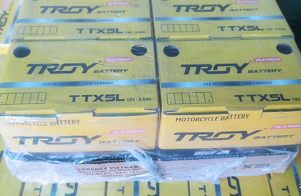 Ắc quy xe máy TROY, TTX5L, 12V, 3.5Ah