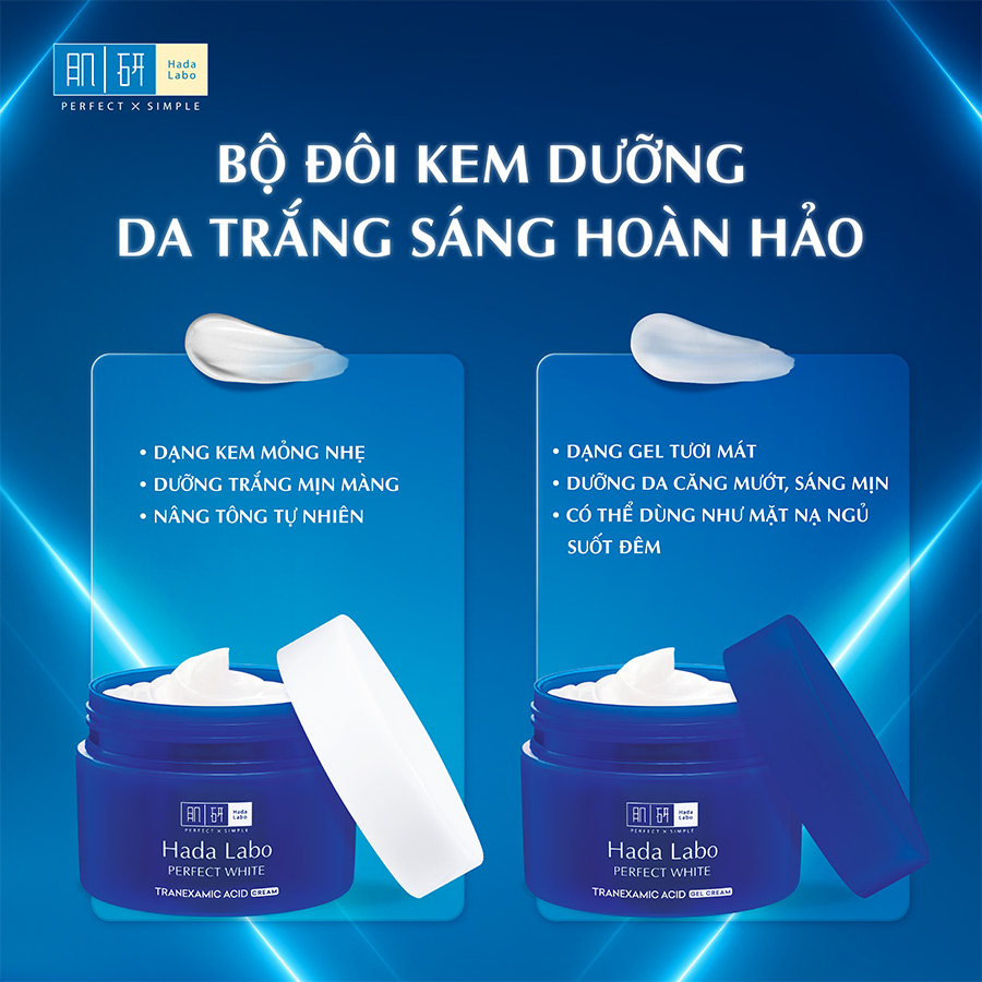 Kem dưỡng trắng dạng gel Hada Labo Perfect White Tranexamic Acid Cream 50g