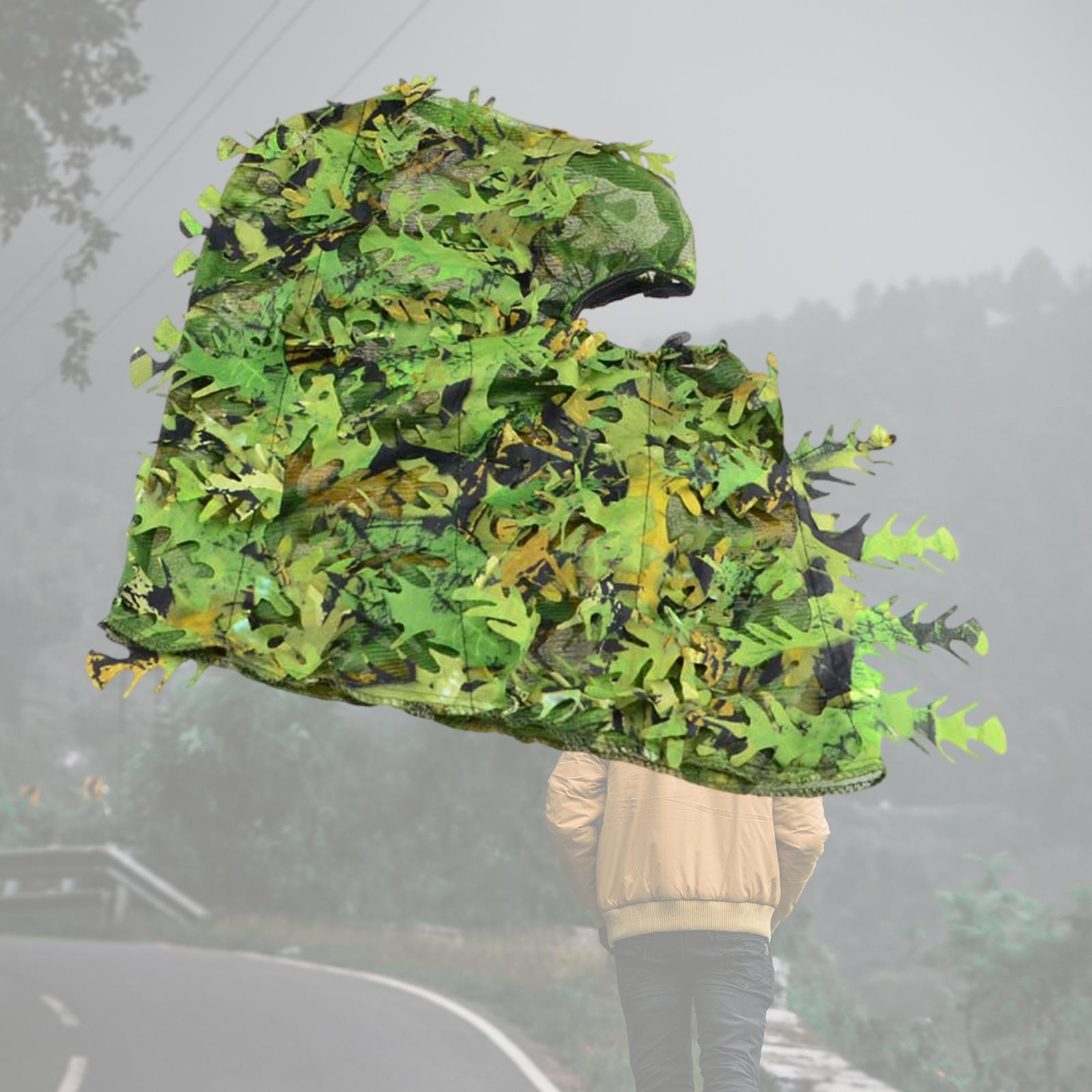 2x 3D Leafy Camouflage Face Mask Hunting Mesh Face Cover Hunting Gear