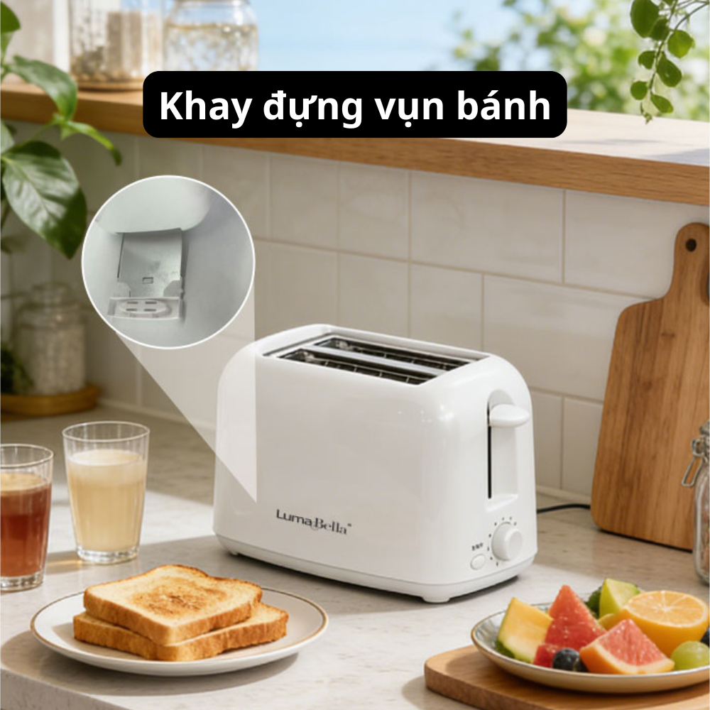 Máy nướng bánh mì sandwich Lumabella  LB-58042 công suất cao 700W, 6 nấc nảy tự động làm bữa sáng tiện lợi - DELIYA HÀNG CHÍNH HÃNG