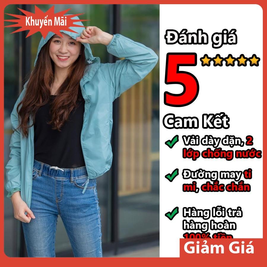 Áo Khoác Gió Nữ 2 Lớp Trơn Hàng Cao Cấp Trong Lót Lưới Khóa Kéo Túi Có Khóa Có Mũ Rộng Nhiều Màu Nhiều Size