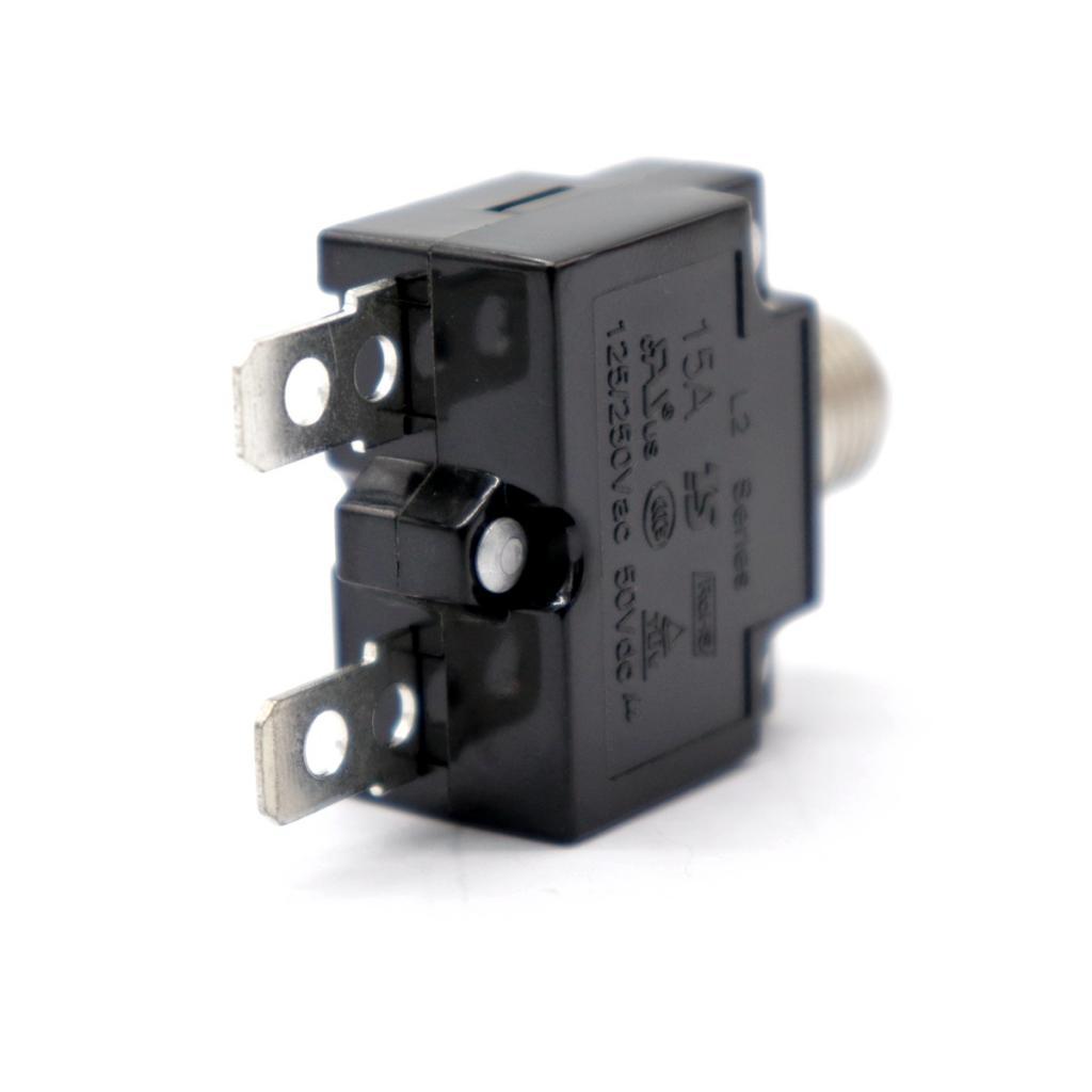 2 Pieces Manual Reset Overload Switch DC 50V Thermal Circuit Breaker 15A+20A