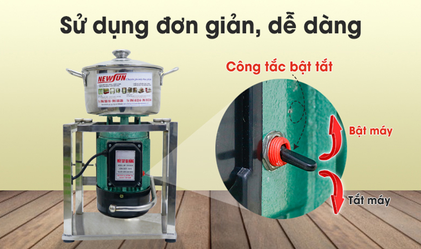 Máy Xay Thịt Làm Giò Chả Ruốc, Xay Cua, Xay Cá Gia Đình NEWSUN 0.5 Kg/ Mẻ, Inox Cao Cấp, Công Suất 750W, Chân vuông