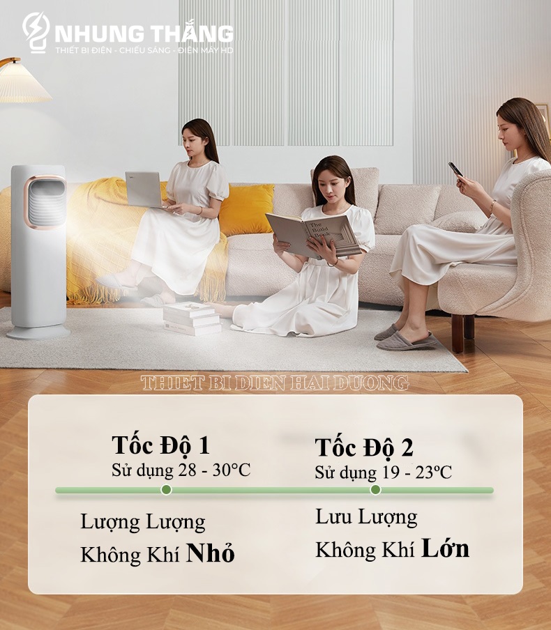 Quạt Điều Hòa 2 Chiều Nóng Lạnh Nontaus LNS-C-89 - Dùng Cả Mùa Hè và Mùa Đông - Điều Khiển Từ Xa - Hẹn Giờ Tắt - CÓ VIDEO