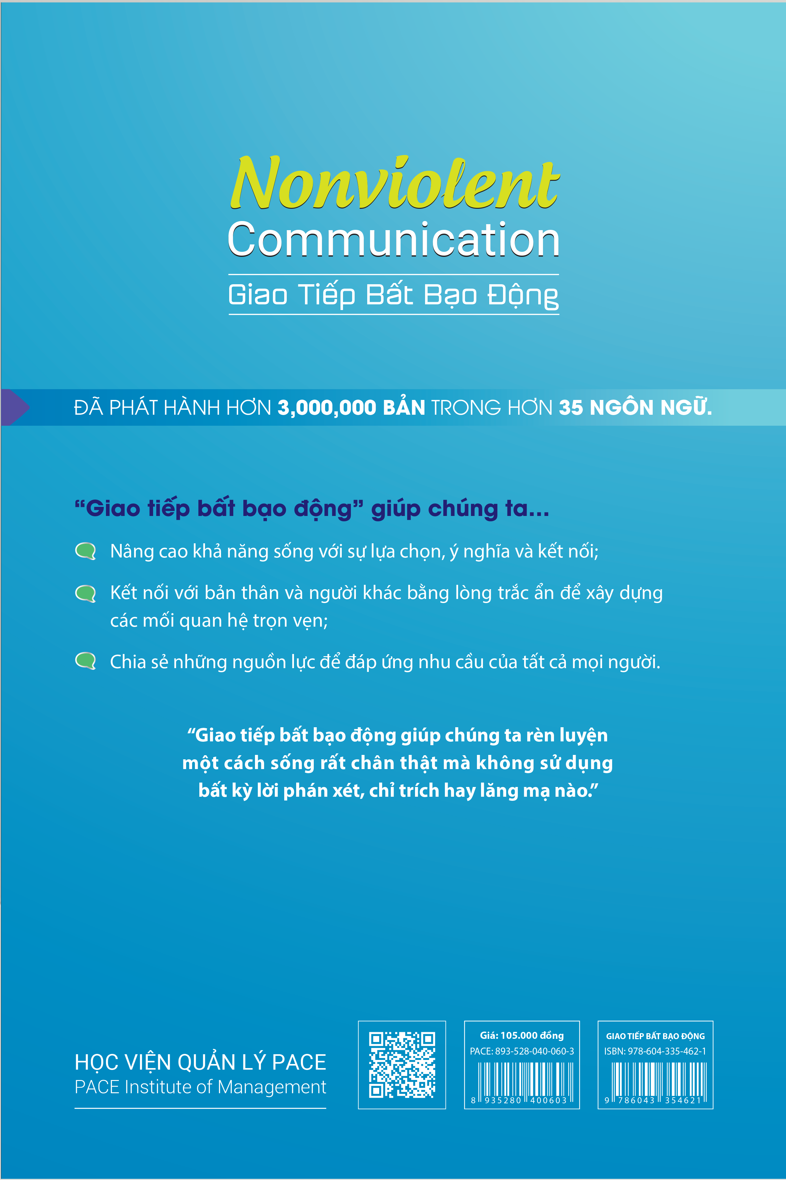 GIAO TIẾP BẤT BẠO ĐỘNG (Nonviolent Communication) - Marshall B. Rosenberg - Lê Nguyễn Trần Huỳnh dịch - (bìa mềm)