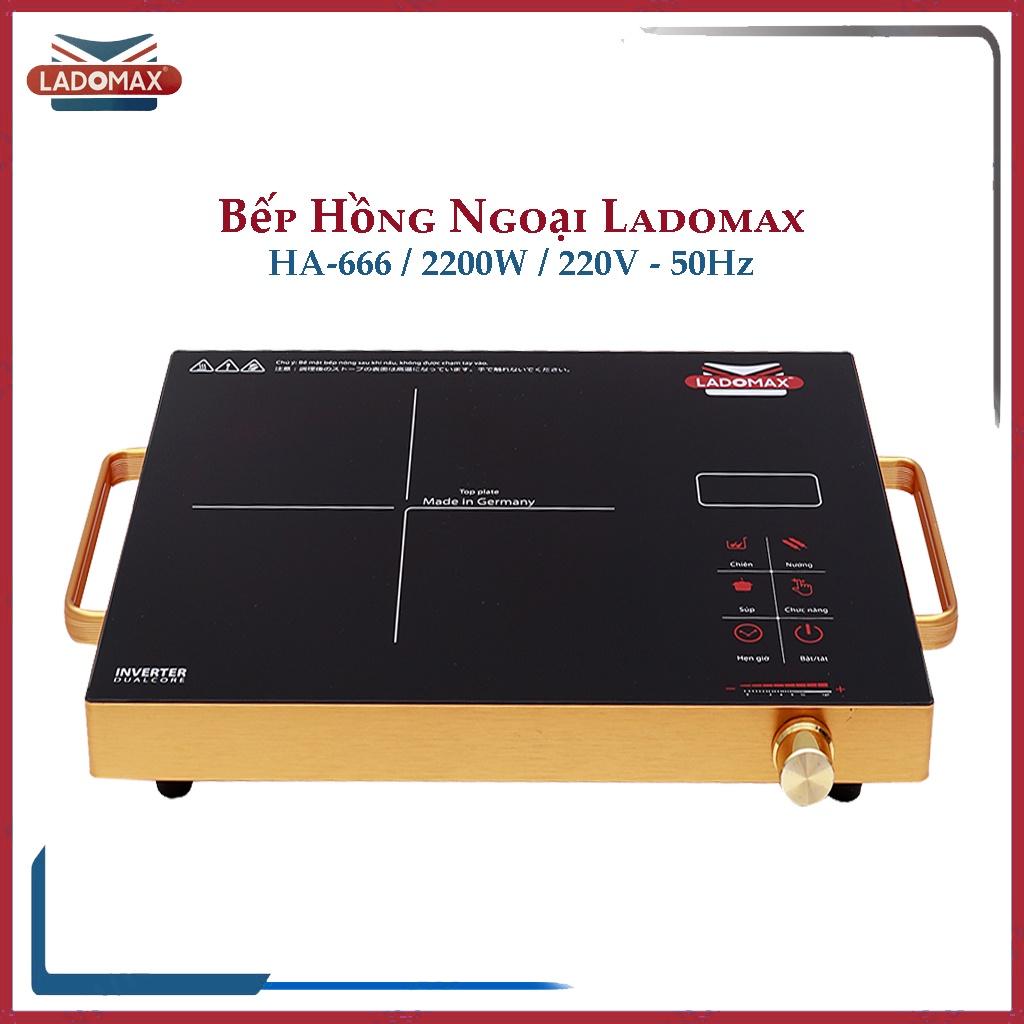 Bếp hồng ngoại đơn không kén nồi, bếp điện hồng ngoại Ladomax HA-666 công suất 2200W - Hàng chính hãng