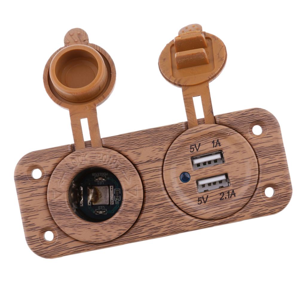 Car Caravan Dual USB Phone Tablet Charger Cigarette Lighter Port