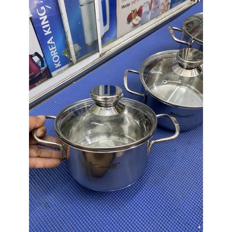 Bộ nồi INOX bộ 3 và bộ 4 cái innox 304