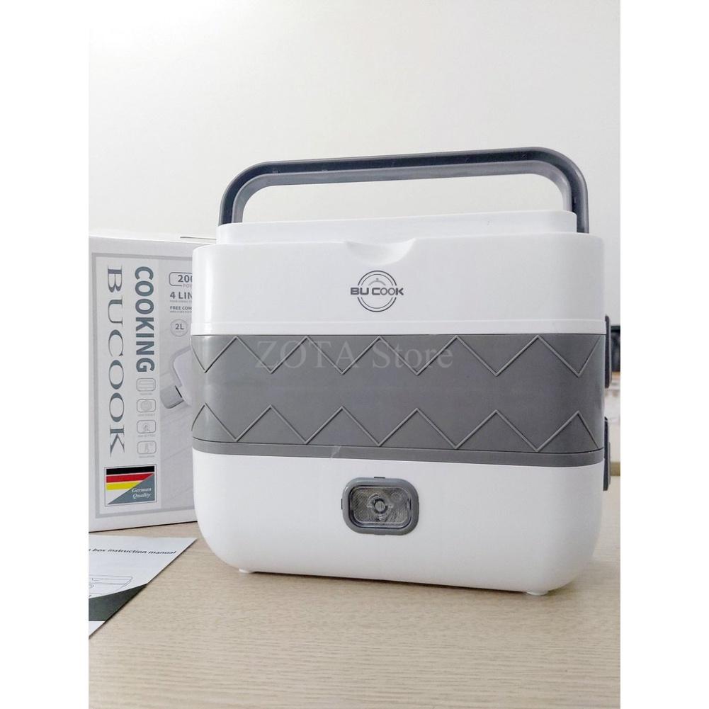 Hộp đựng cơm cắm điện 2 tầng 4 ngăn Bucook cao cấp
