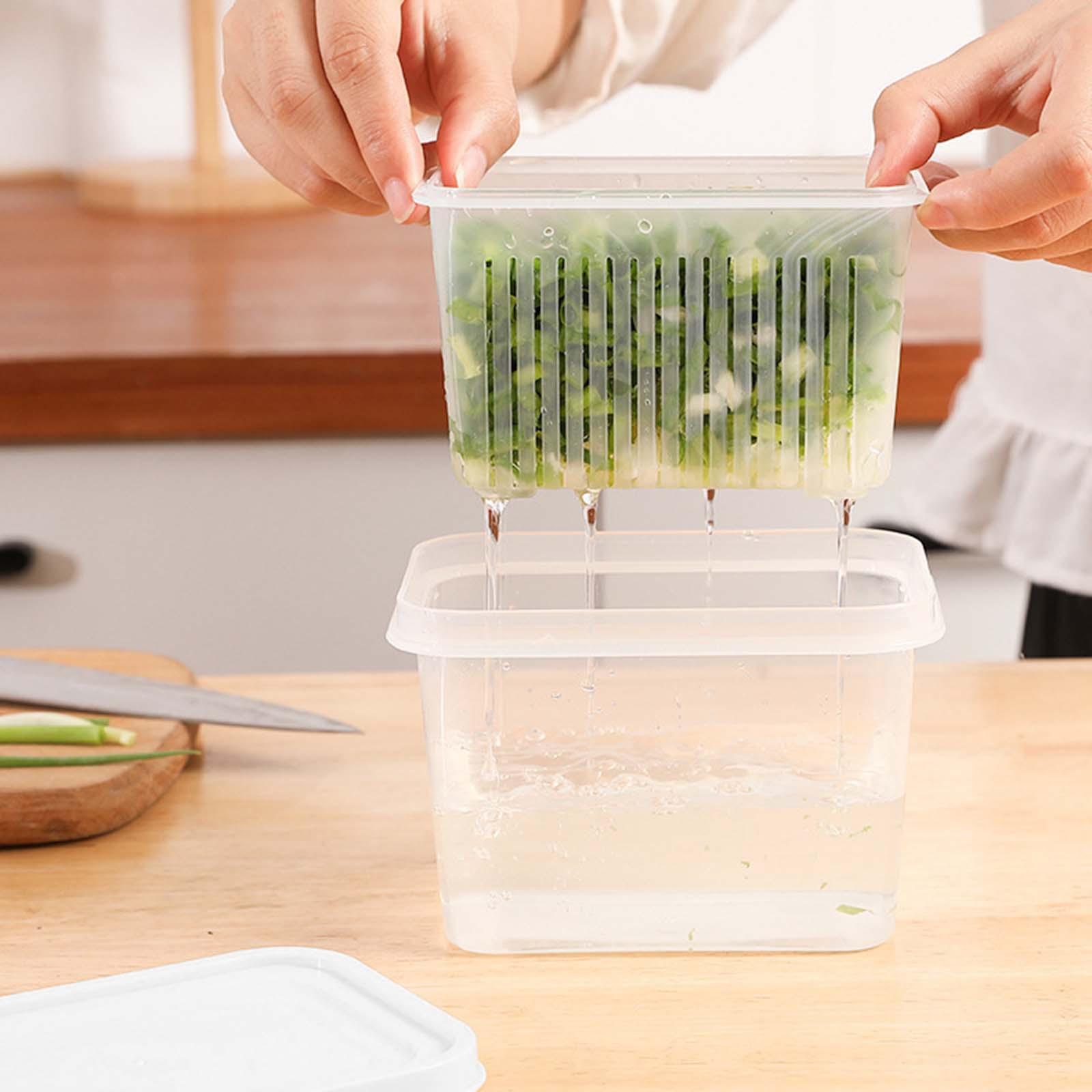 Fruit Keeper Box Leakproof Kitchen Stackable Non Slip Food Storage Container