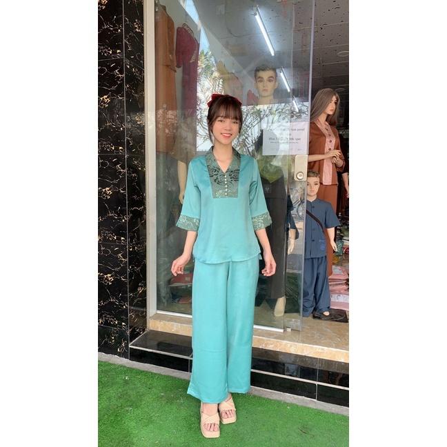 ĐỒ LAM ĐI CHÙA  Mẫu Lụa - Tơ phối Gấm Cao Cấp