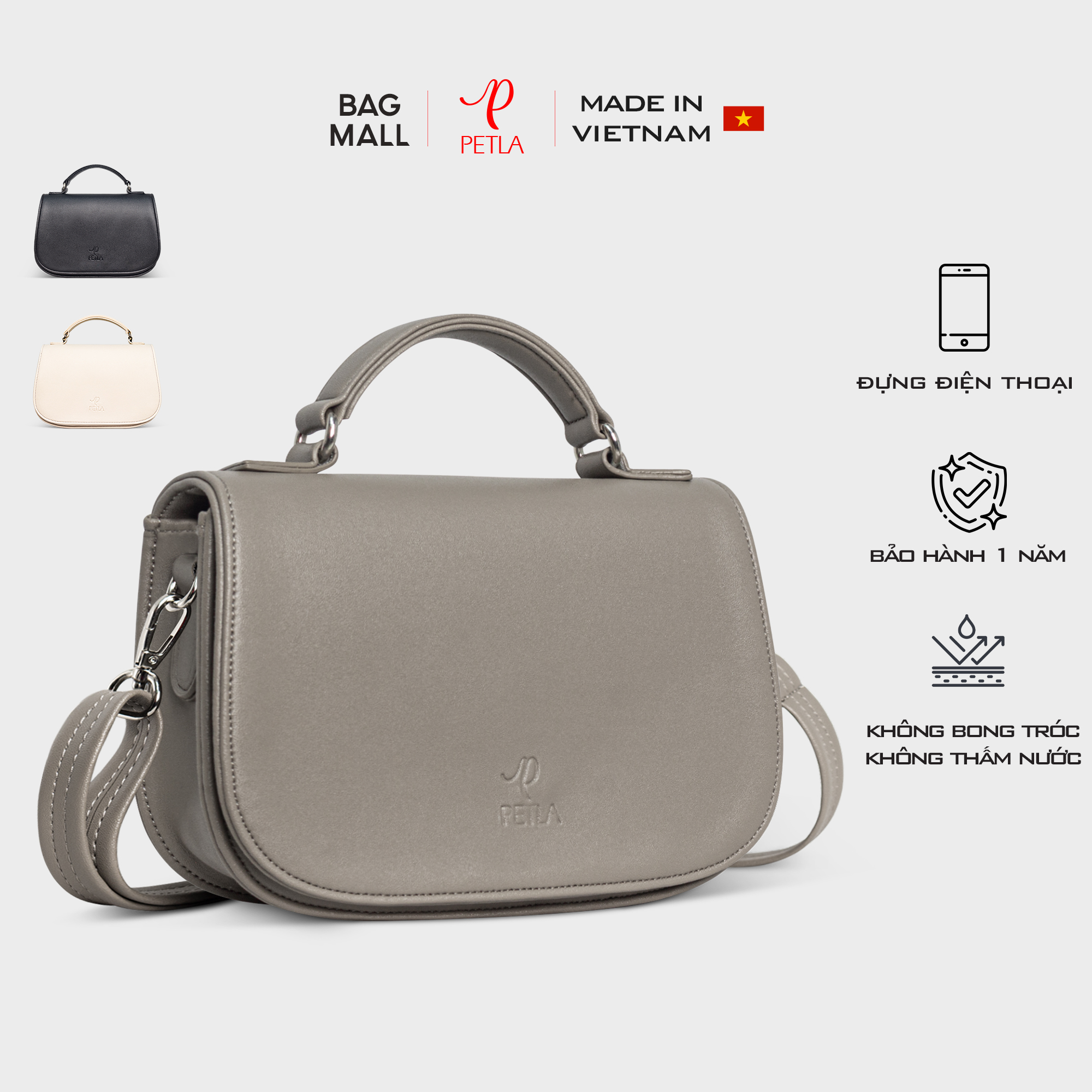 Túi đeo chéo da nữ nắp gập thời trang LN07