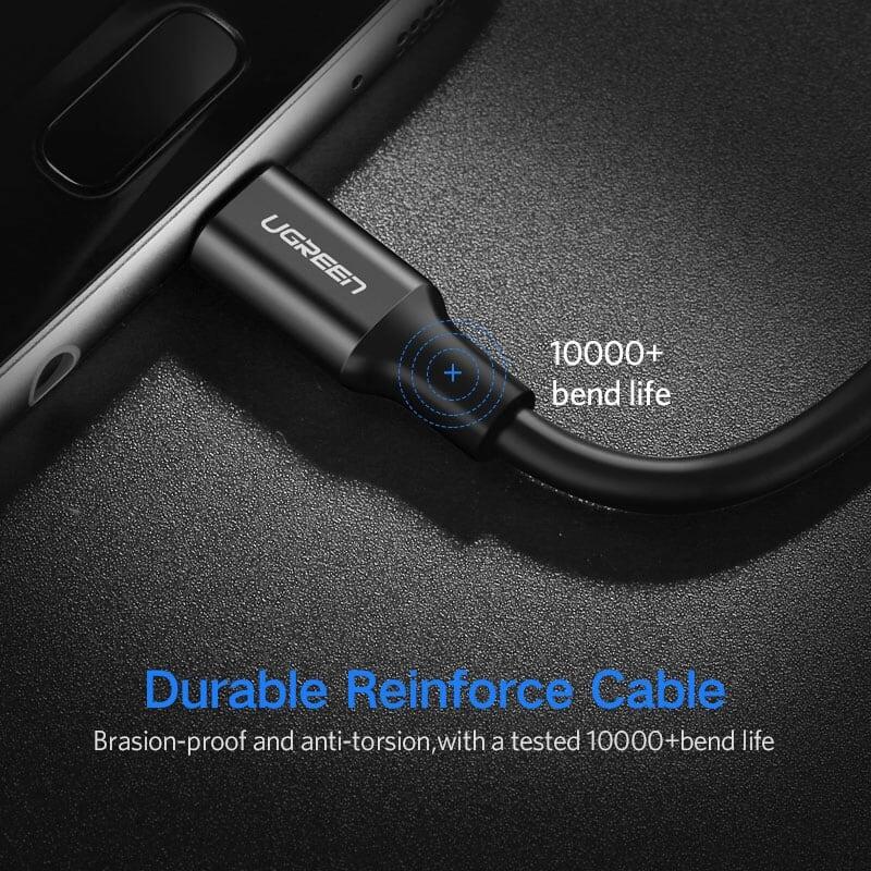 Ugreen UG30856US223TK 1.5M màu Hồng Cáp sạc truyền dữ liệu USB 2.0 sang MICRO USB dây bọc nhựa PVC - HÀNG CHÍNH HÃNG