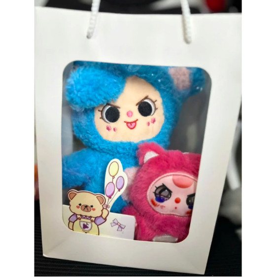 Set hộp quà tặng gấu bông Baby Three đáng yêu - 25cm - Móc khoá baby three 13cm