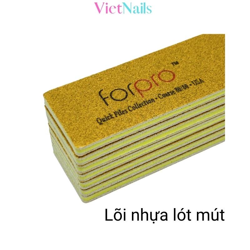 Dũa Móng Bột Móng Ốp Forpro Nhám Mỹ Màu Vàng Kiểu Vuông Jumbo Độ Nhám 80/80