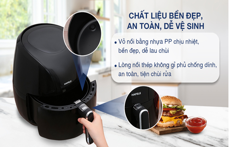 Nồi chiên không dầu Hafele HS-AF601B (535.43.714) 6.4 lít - Hàng chính hãng