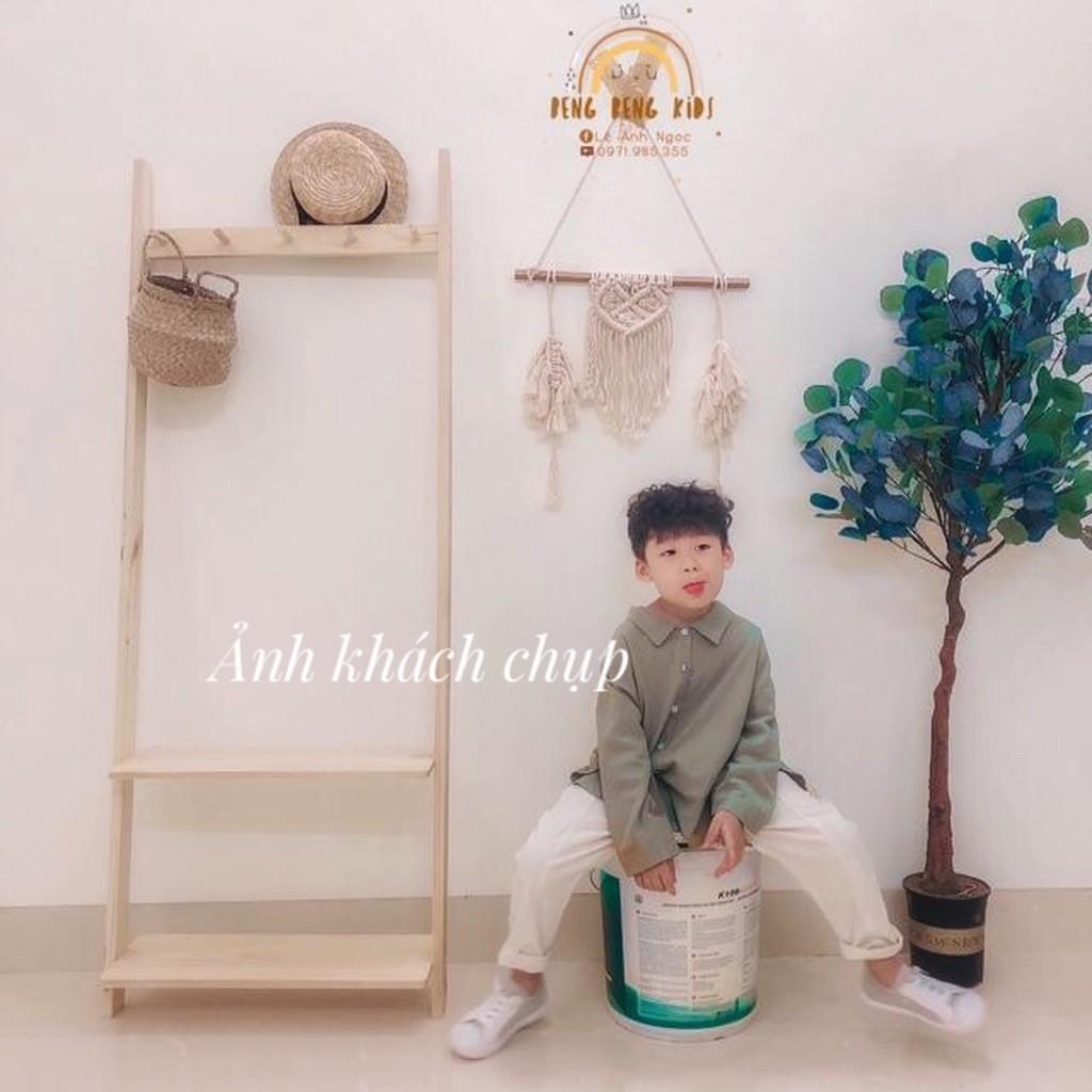 KỆ CHỤP ẢNH DECOR SHOP QUẦN ÁO - KỆ TREO QUẦN ÁO LIVESTREAM 2 BẬC