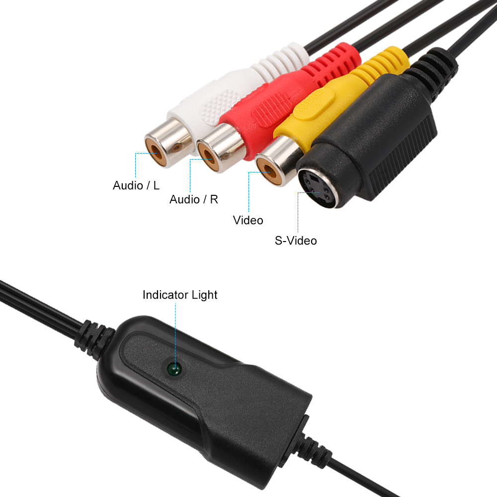 USB Di Động 2.0 Video Audio Capture Cho Đầu Ghi Video Converter Analog Sang Định Dạng Kỹ Thuật Số Cho PC