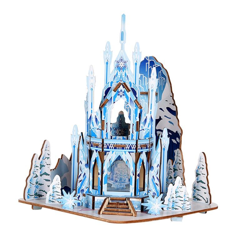 Đồ chơi lắp ráp 3D gỗ mô hình Lâu đài băng (Ice Castle Frozen) - 68 mảnh ghép