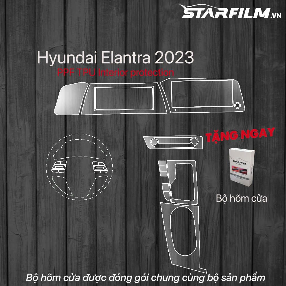 Hình ảnh Hyundai Elantra 2023 PPF TPU nội thất chống xước tự hồi phục