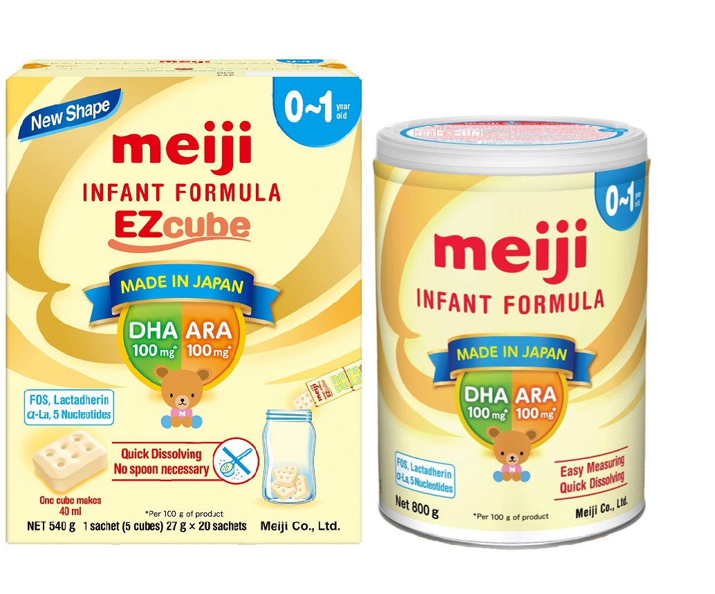 Combo Sản phẩm dinh dưỡng Meiji Infant Formula EZcube (540g) và Sản phẩm dinh dưỡng Meiji Infant Formula (800g)