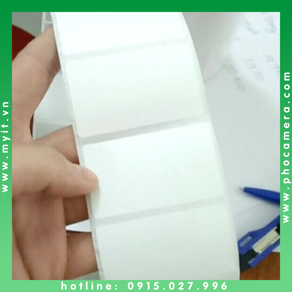 Tem decal nhãn in TOPPING trà sữa trà chanh 50x30mm cuộn 30m