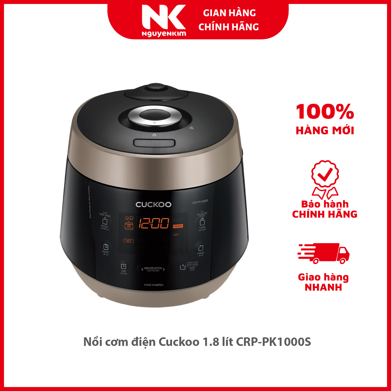 Nồi cơm điện Cuckoo 1.8 lít CRP-PK1000S - Hàng chính hãng