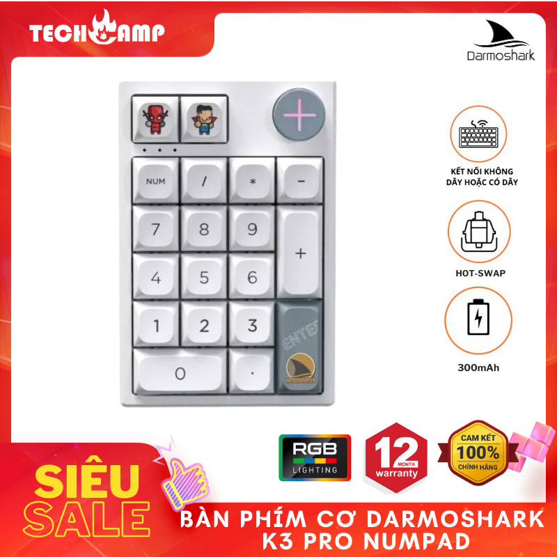 BÀN PHÍM CƠ DARMOSHARK K3 PRO NUMPAD - Hàng chính hãng