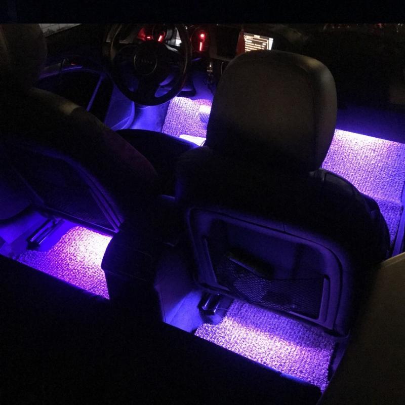 RGB LED Strip Light Remote Sound Control Car Interior Atmosphere Lights