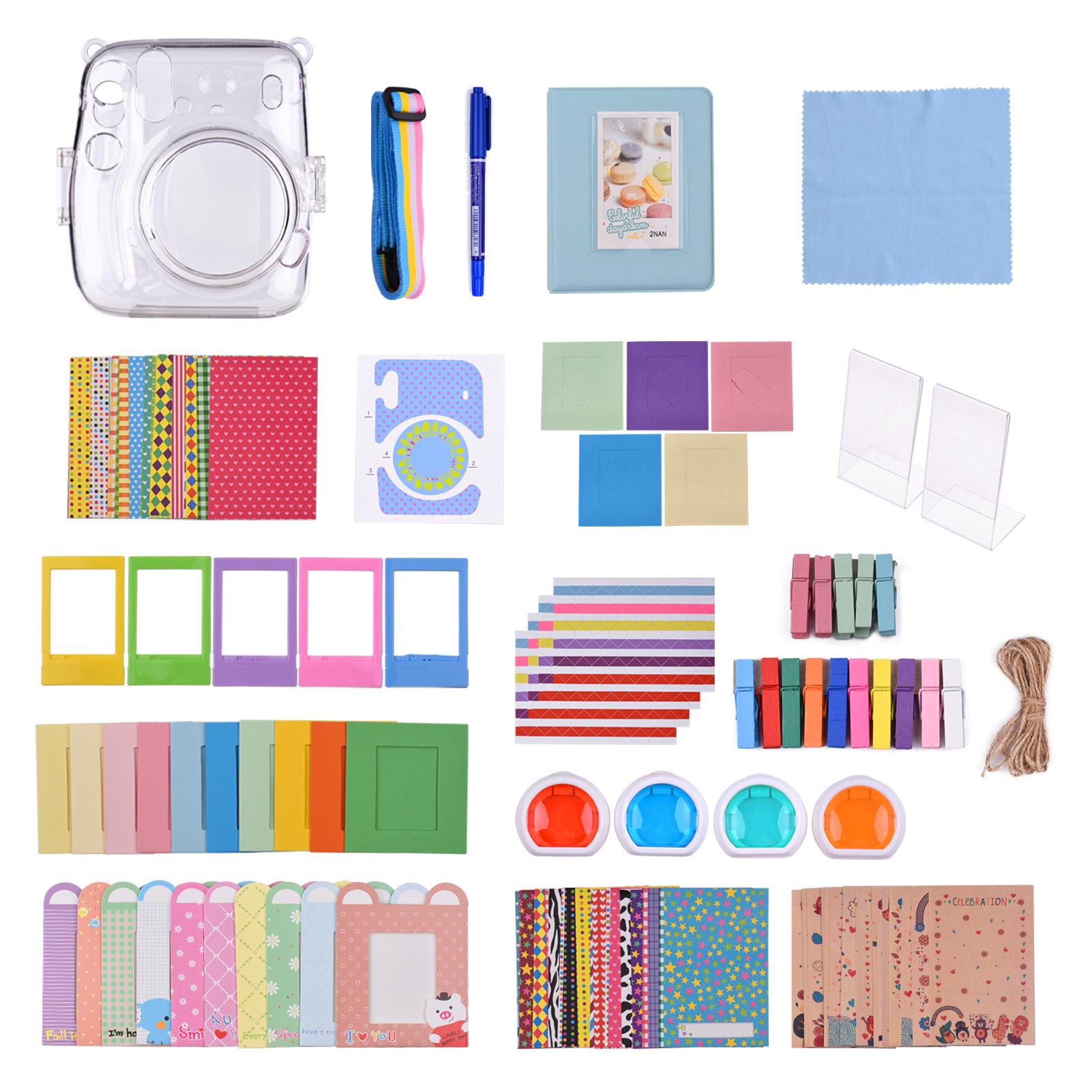 17-in-1 Instant Camera Accessories Kit Replacement for Fujifilm Instax Mini 11 Instant Film Camera with Case/ Album/